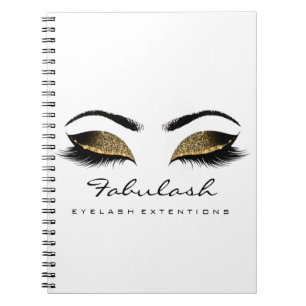 Caderno Espiral Chocolate do ouro do maquilhador do olho da
