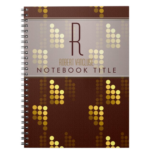 Caderno Espiral Chocolate Gold  Lights Trendy Modern Notebook (Frente)