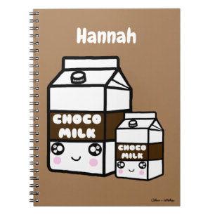 Caderno Espiral Chocolate Kawaii Cachorro Leite Duo Dairy Beer Swe