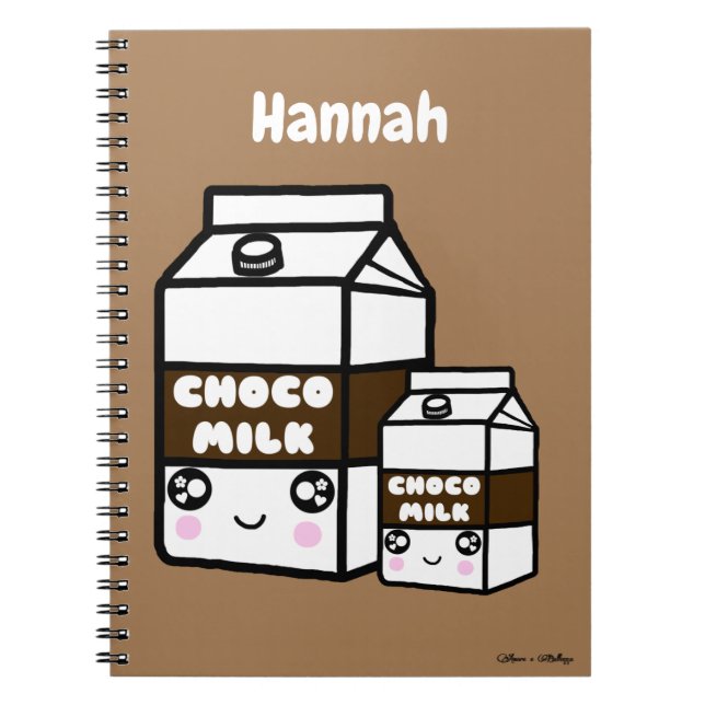 Caderno Espiral Chocolate Kawaii Cachorro Leite Duo Dairy Beer Swe (Frente)