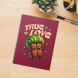 Caderno Espiral Chocolate kawaii pistachio engraçado para o dia do