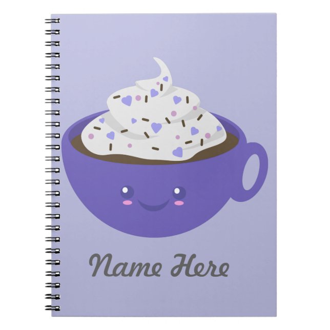 Caderno Espiral Chocolate quente bonito (Frente)