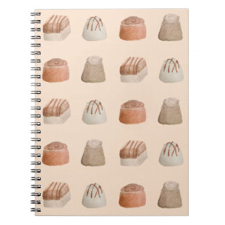 Caderno Espiral Chocolates Watercolor Pattern Notebook