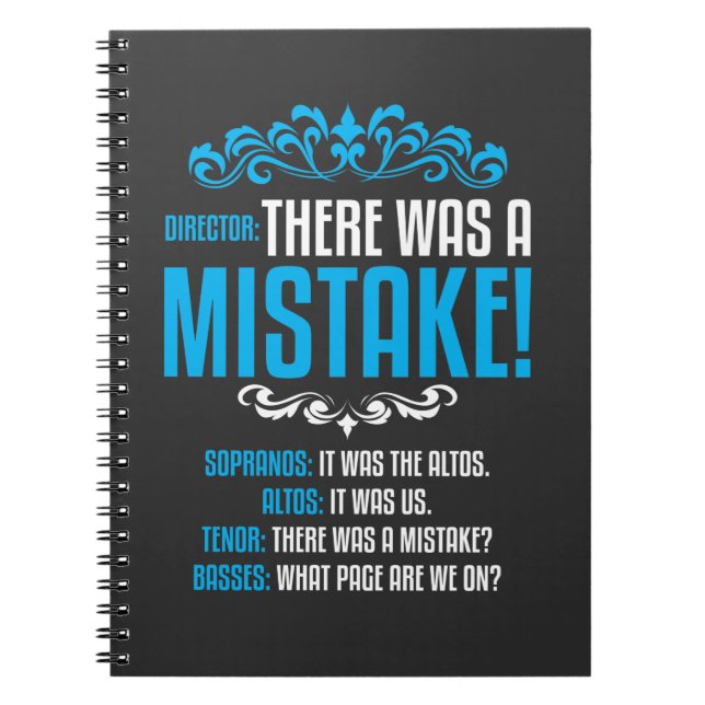 Caderno Espiral Choir Singer Musical Diretor Soprano Alto T (Frente)