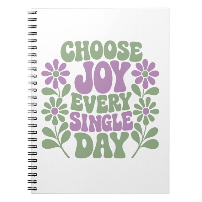 Caderno Espiral Choose Joy Every Single Day Sage Lavender  (Frente)
