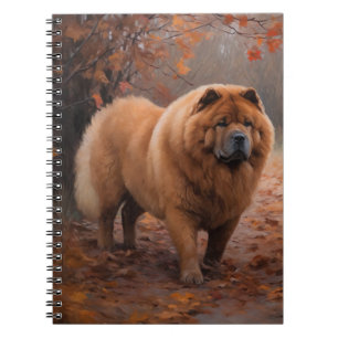 Caderno Espiral Chow Chow em Autumn Leaves Cai Inspire