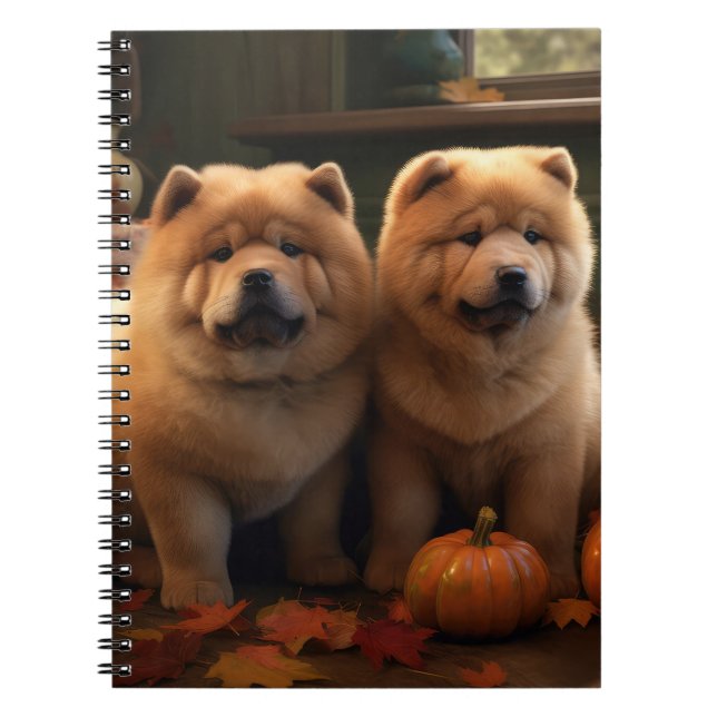 Caderno Espiral Chow Chow Puppy Autumn Delight Pumpkin (Frente)