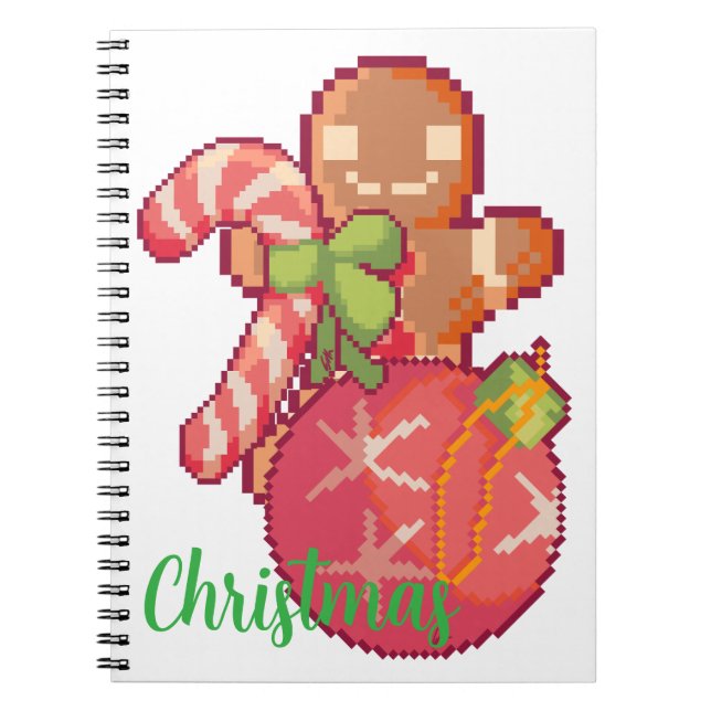 Caderno Espiral Chrisrmas memories pixelart, Pixel Art  (Frente)