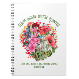 Caderno Espiral Christian BLOOM ONDE VOCÊ ESTÁ PLANTADO
