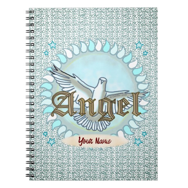 Caderno Espiral Christian Blue Angel Dove (Frente)