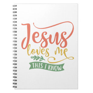 Caderno Espiral Christian Design Jesus Me Ama.