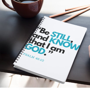 Caderno Espiral Christian Faith sabe que eu sou um notebook DEUS