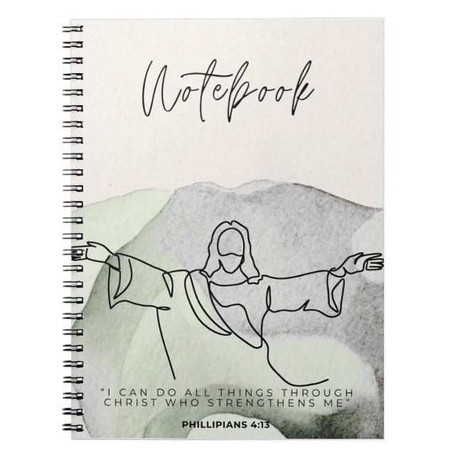 Caderno Espiral Christian Notebook for Bible Journaling (Frente)