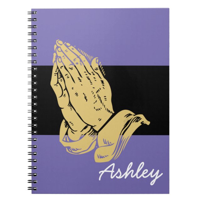 Caderno Espiral Christian Notebook-Prayer-Custom Name (Frente)