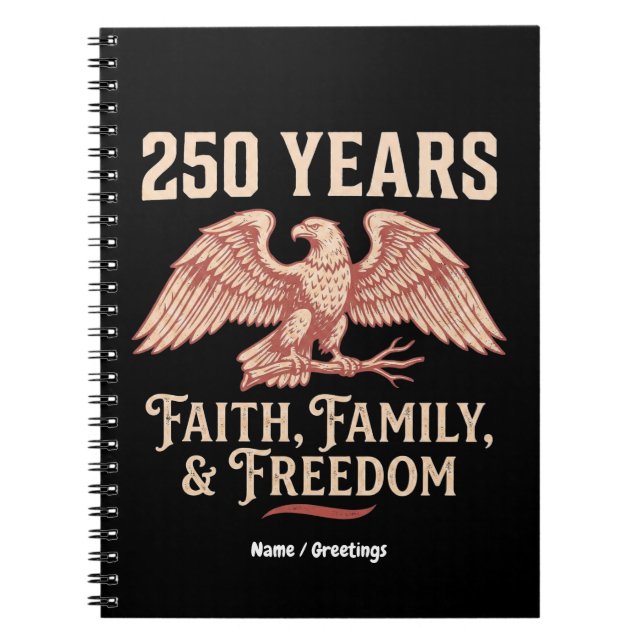 Caderno Espiral Christian Patriot 2026 Jubilee Faith Family  (Frente)