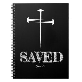 Caderno Espiral Christian SAVED com 3 cruzes de unhas