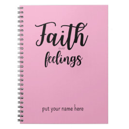 Caderno Espiral Christian Women Minimalist Faith Over Feelings 