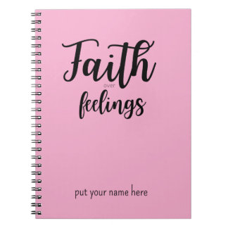 Caderno Espiral Christian Women Minimalist Faith Over Feelings 