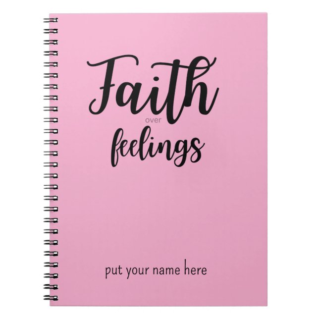 Caderno Espiral Christian Women Minimalist Faith Over Feelings  (Frente)