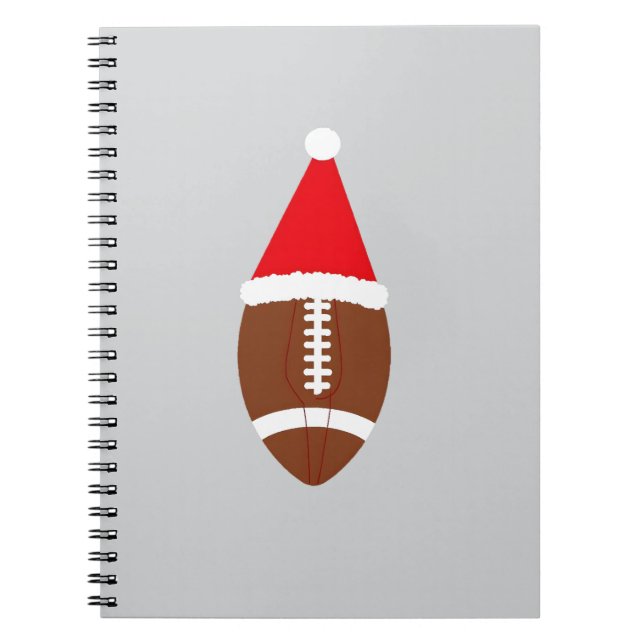 Caderno Espiral Christmas American Football Ball Santa Hat (4) (Frente)
