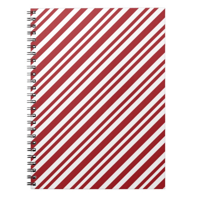 Caderno Espiral Christmas Candy Cane Stripes (Frente)