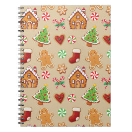 Caderno Espiral Christmas Gingerbread Cookies Planner Noterbook
