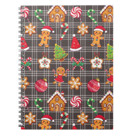 Caderno Espiral Christmas Gingerbread House Cookies Notebook