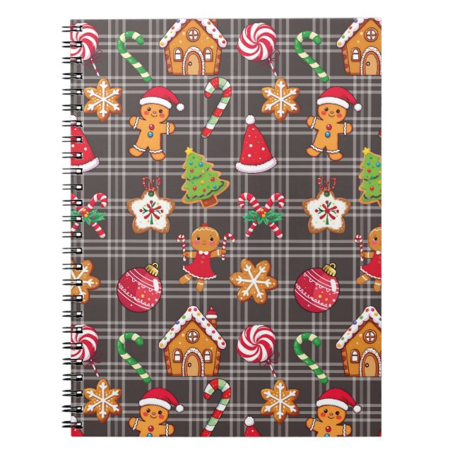 Caderno Espiral Christmas Gingerbread House Cookies Notebook (Frente)