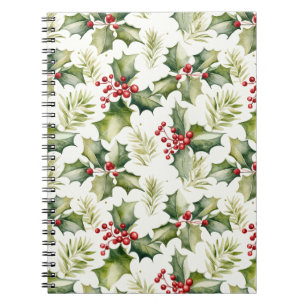 Caderno Espiral Christmas Holly Berries