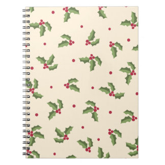 Caderno Espiral Christmas Holly Print Spiral Photo Notebook