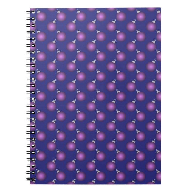 Caderno Espiral Christmas Notebook with Purple Baubles (Frente)