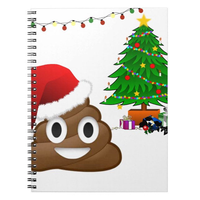 Caderno Espiral christmas poo emoji (Frente)