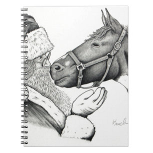 Caderno Espiral Christmas Santa and Paint Horse
