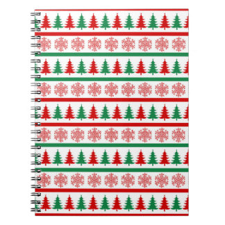 Caderno Espiral Christmas Snowflakes Pattern Notebook Tree Journal