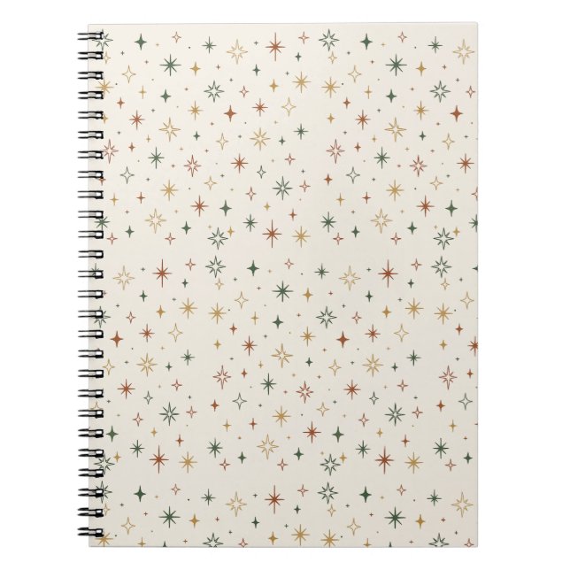 Caderno Espiral Christmas Stars & Sparkles Pattern			 (Frente)
