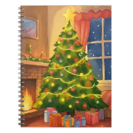 Caderno Espiral Christmas Tree | Merry Christmas Painting