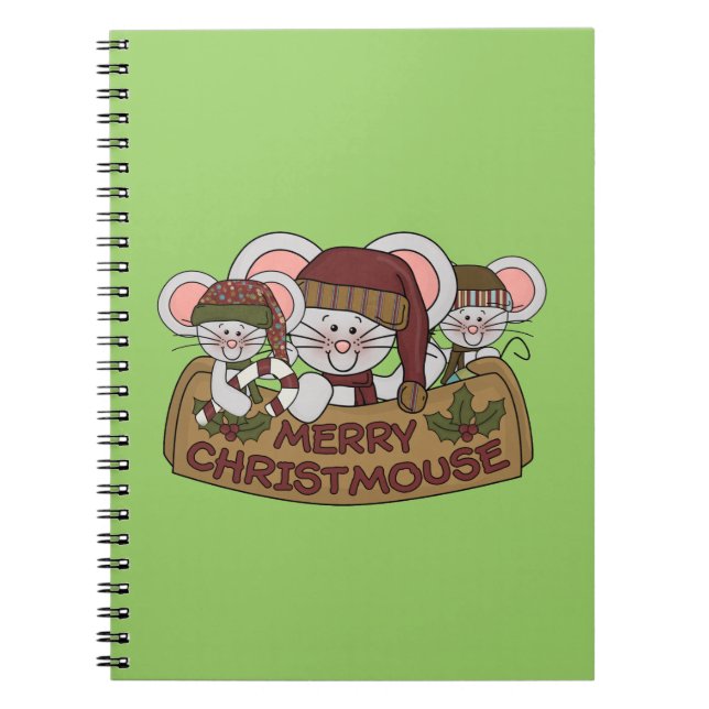 Caderno Espiral Christmouse alegre (Frente)