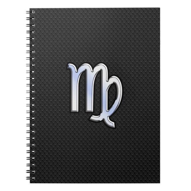 Caderno Espiral Chrome Virgo Zodiac Sinal no estilo de pele cobra (Frente)