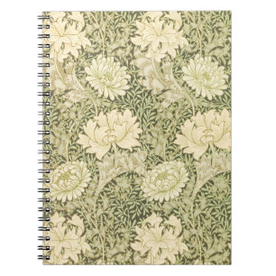 Caderno Espiral Chrysanthemum Flower Pattern (por William Morris)