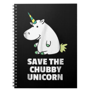 Caderno Espiral Chubby Unicorn Cute Hippo Gift Para Tia