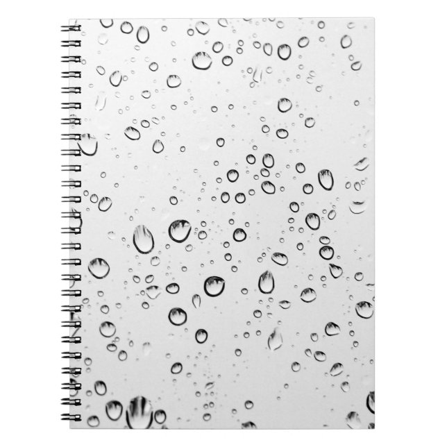 Caderno Espiral Chuva cai gotas úmidas chuvosas gotas (Frente)