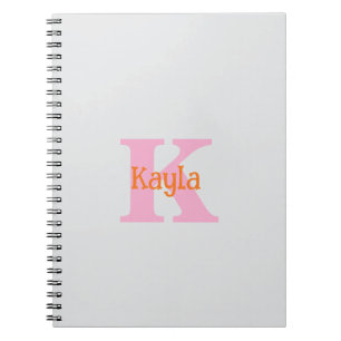 Caderno Espiral Chuva de Noiva Casamento Laranja Rosa Cinza Claro