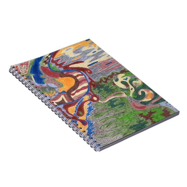 Caderno Espiral "Chuva gota" Abstrato Art (Lado Direito)