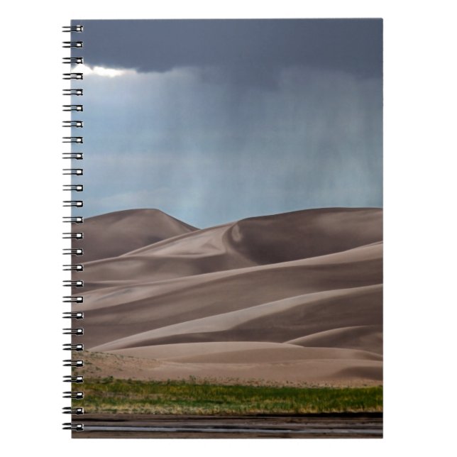 Caderno Espiral Chuva nas dunas de areia do Excelente (Frente)