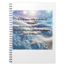 Caderno Espiral Cicatrizes em Cicatrizes - Afirmação de Resiliênci