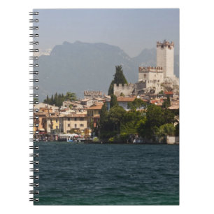 Caderno Espiral Cidade à beira do lago, Malcesine, Província de Ve