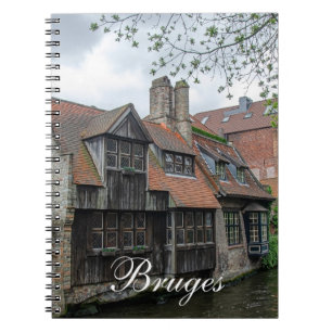 Caderno Espiral Cidade antiga de Bruges na Bélgica