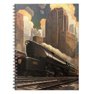 Caderno Espiral Cidade Antiga, Trem Duplex T1 em Trilhos de Trem