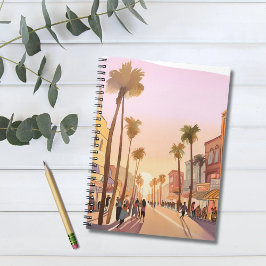 Caderno Espiral Cidade Costeira Sunset | Palm Tree Coaster Waterco