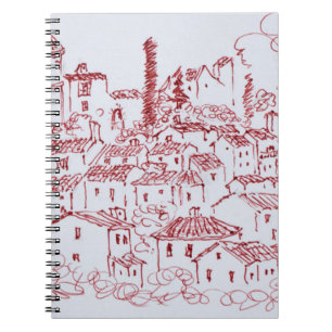 Caderno Espiral Cidade de Hilltop de Callian  Sul de França